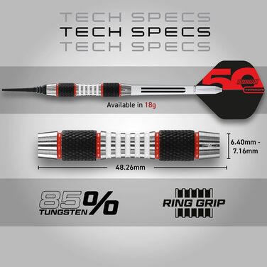 Дарти RED DRAGON Axis Softip 18/20g Tungsten - комплект (стрілки, пір'я, дротики, кейс)