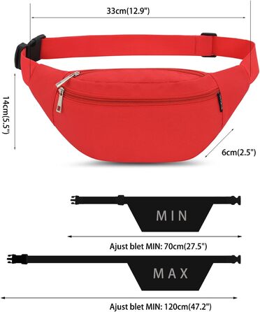 Сумка на пояс унісекс Doggy Bag: спортивна, для телефону, фітнесу, велосипеда, кемпінгу (червона)