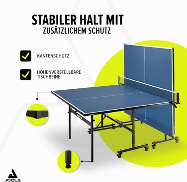 Стіл для пінг-понгу JOOLA Inside 13, розкладний, синій, 274 x 152,5 x 76 см, включає сітку