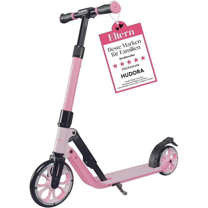 Дитячий самокат HUDORA BigWheel 180 Advanced Junior, складаний, регульована висота, з відбивачами, для хлопчиків і дівчаток від 3 років, до 60 кг