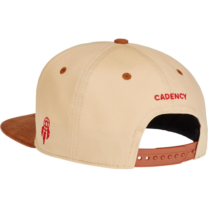 Кепка-снэпбек Cadency унісекс з прямим козирком, регульований розмір, бежевий колір з принтом Totem