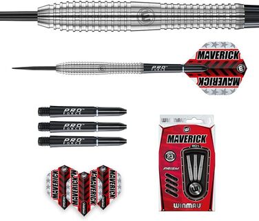 Дартс WINMAU Maverick 21-25 грам, професійний, стілтіп, вольфрамовий, комплект з оперенням та стержнями