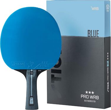STIGA Настільний тенісний ракетка Pro WRB Blue Edition, 3-зіркова, з синім накладенням