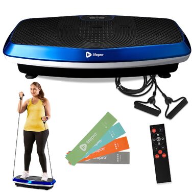 Віброплатформа LifePro Hovert 3D з подвійним двигуном, 99 рівнів інтенсивності, синя