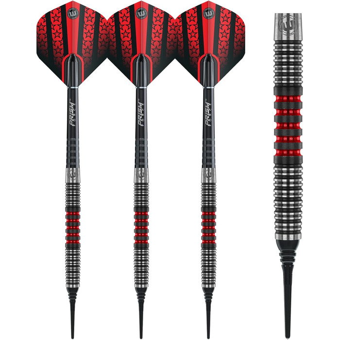Дротики WINMAU Joe Cullen 22 грамів Softip професійні, вольфрамові, з комплектом хвостовиків і оперення