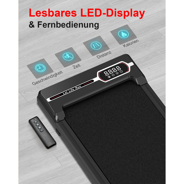 Walking Pad Laufpad - Біговий килимок для дому (Gehband Walkpad) чорного кольору