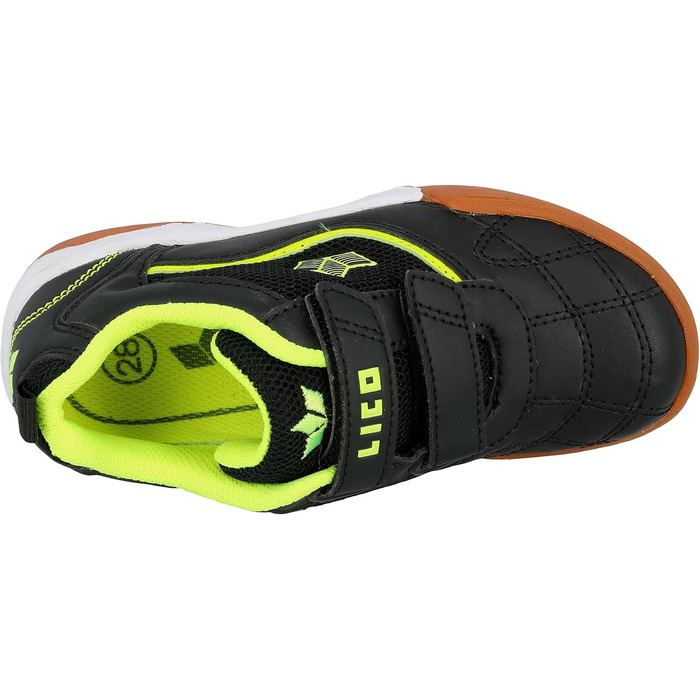 Дитячі спортивні залатно-турнірні черевики Lico Sloan, 38 EU, чорний/лимонний