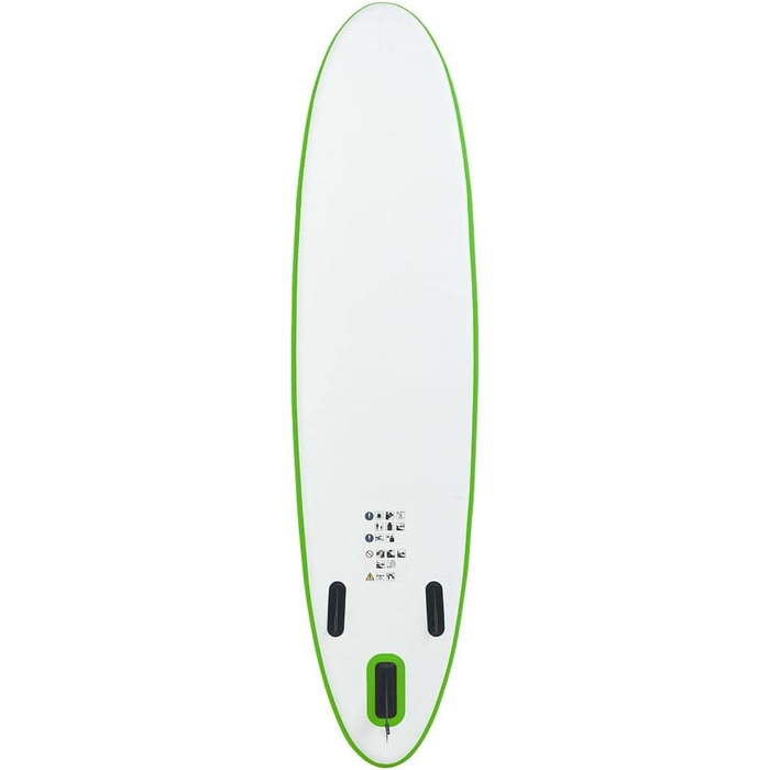 Надувна SUP-дошка vidaXL 360x81x10 см з веслом і сумкою, зелено-біла, комплект для серфінгу та падлбордингу