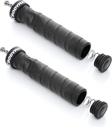 Стрибкове канат BODYMATE з антиковзними ручками та 2 регульованими сталевими канатами для кроссфіту, функціональних тренувань та боксу