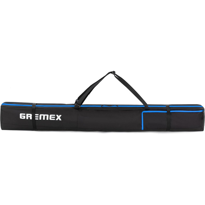 GREMEX Skitasche: Водонепроникний мішок для лиж на 1 пару - міцний та ергономічний, аксесуари для лиж (блакитний + жовтий, чорний + синій, 180 см)