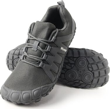Жіночі кросівки для тренувань Weweya Minimalist Trail Running Barefoot з широким носком (41 EU, сірий, регульований язик)
