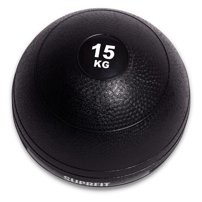 Сламбол Suprfit - медичний м'яч для силових тренувань, 15 кг. Без відскоку, з неслизькою PVC поверхнею. Ідеально для крос-тренінгу та фітнесу.