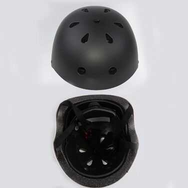 Комплект захисту SANON для дорослих (7 предметів): шолом, наколінники, налокітники, захист зап'ясть для велосипеда, ролика, скейтборду, чорний, розмір M (41-60 кг)