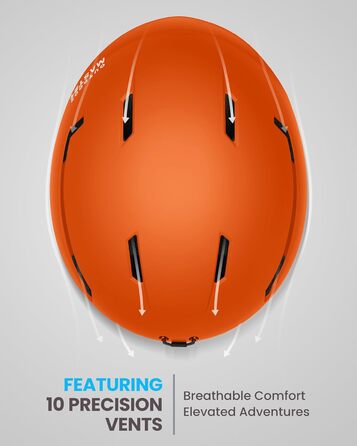 Гірськолижний шолом OutdoorMaster з маскою для дорослих, 12 вентиляційних отворів, матовий помаранчевий, розмір L (58-61 см), для лиж і сноуборду, унісекс