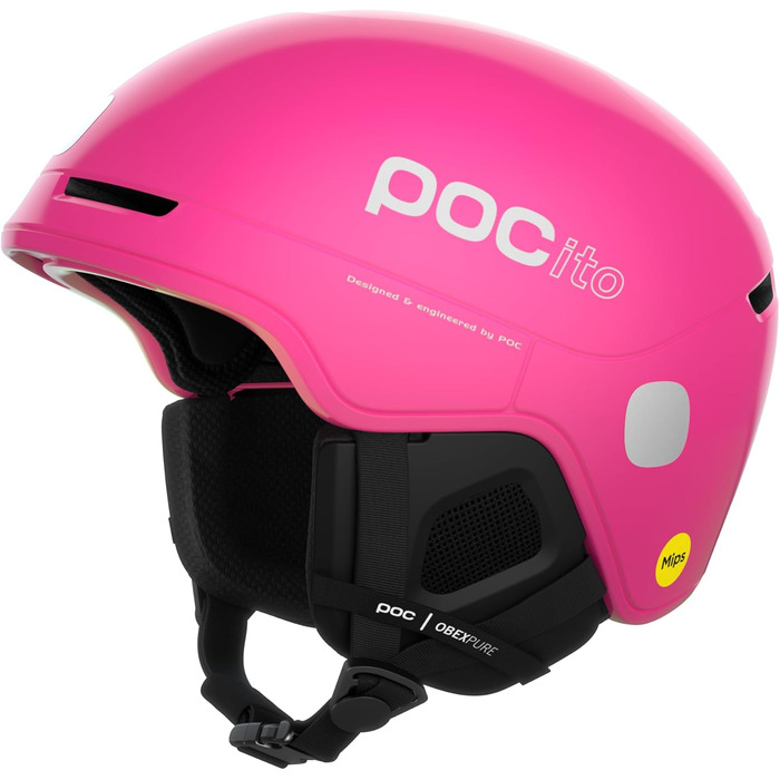 Дитячий лижний та сноубордичний шолом POC POCito Obex MIPS з RECCO, флуоресцентно-рожевий, XXS (48-52 см) – легкий, регульований захист для дітей