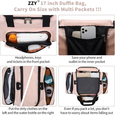 Спортивна сумка ZZY 25 л, маленька, для тренувань і подорожей, рожева