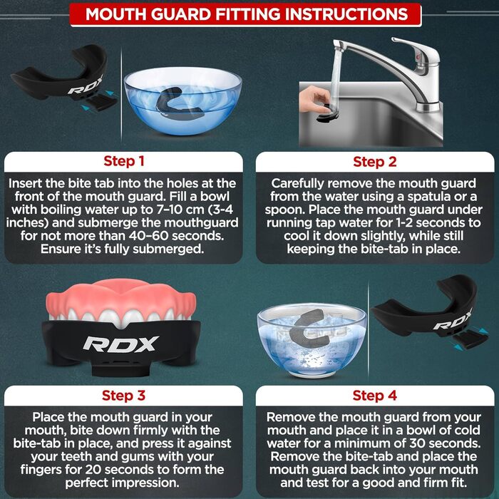 Капа для спорту RDX, захист зубів для бойових мистецтв, MMA, кікбоксинг, хокей, футбол, муай-тай, регбі. Зручна коробка для зберігання. Для дорослих (від 12 років). Червоний колір.