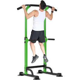 Турнік Power Tower SDHYL з регулюванням висоти, для тренувань пресу та спини, підходить для початківців та професіоналів (зелений/чорний)