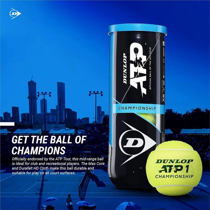 Тенісні м'ячі DUNLOP ATP Championship Regular Duty у кейсі