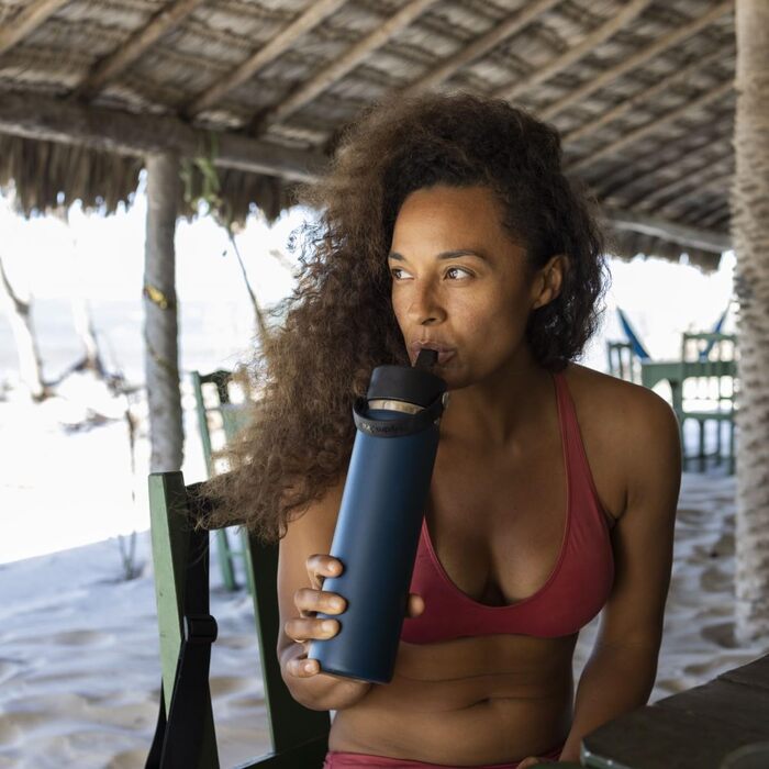 Гідрофляга Hydro Flask Wide Mouth 946 мл з соломкою, вакуумна термофляга з нержавіючої сталі, герметична кришка, багаторазова пляшка для напоїв