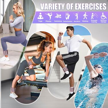 Набір манжет для ніг та рук 1.8 кг (0.9 кг кожна) для фітнесу, кардіо та силових тренувань, рожевий