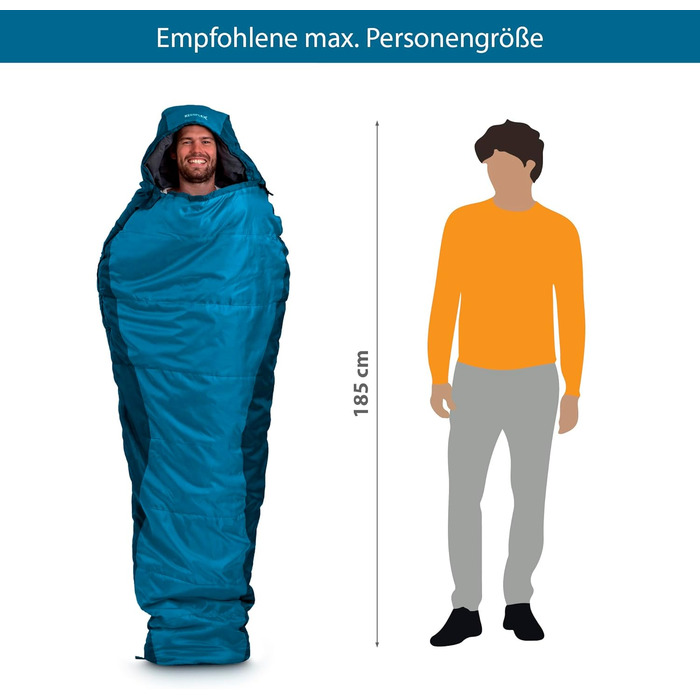 Сплячий мішок Outdoor 3 сезони -12.0°C, +7.0°C, блакитний
