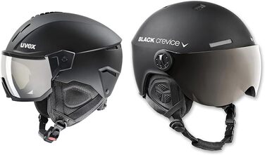 Сноубордичний та лижний шолом uvex Instinct Visor з візором, регульований, чорний матовий, 56-58 см, для жінок і чоловіків