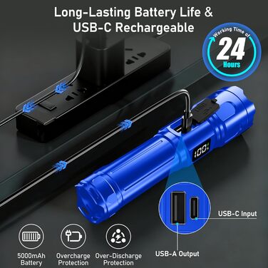 Ліхтар LED Blukar з 2 режимами температури світла, COB-підсвічуванням, регулюванням яскравості, 7 режимів, вологостійкий, для активного відпочинку