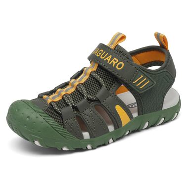 Сандалі дитячі SAGUARO для хлопчиків та дівчаток трекінгові, дихаючі, нековзкі, для походів (Зелені, 37 EU)