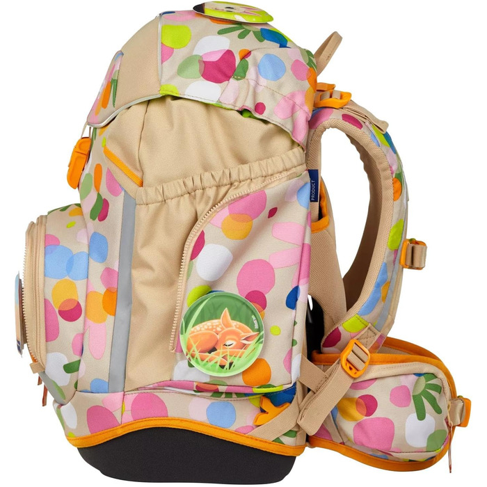 Ергономічний шкільний рюкзак ergobag Schulranzen-Set Flower Powbär (Бежевий) — комплект із 6 предметів для 1 класу початкової школи, унісекс