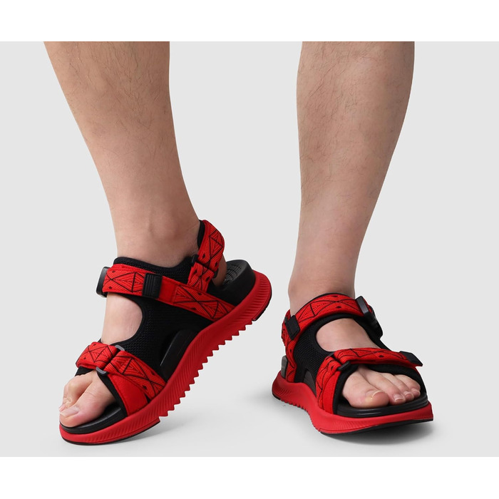 Чоловічі сандалії ONCAI Wandersandalen - сітка, літо, пляж, водний спорт, трекінг. Матеріал: сітка, регульовані ремінці, розмір EU 49, червоний колір