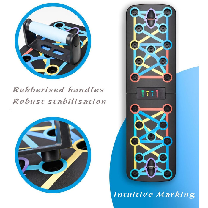 Складне дошка для віджимань Push Up Board, багатофункціональний тренажер для всього тіла, 17 в 1, для дому та фітнесу