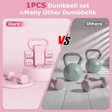 Набір змінених гантелей для жінок 1-5 кг, 2 шт. 4-в-1. Гантелі для дому, силових тренувань. Підходять для жінок та чоловіків.