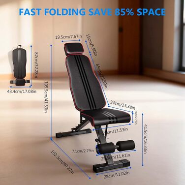 Складана лава для тренувань Hantelbank, 300 кг, регульована, багатофункціональна, для всього тіла