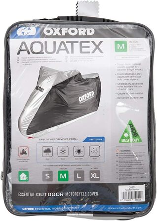 Чохол для мотоцикла Oxford Aquatex Outdoor, чорний/сірий, MEDIUM (водостійкий)