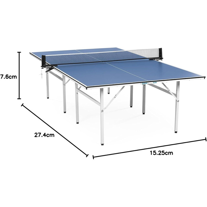 Стіл для пінг-понгу Dione S100i Indoor - 274x152 см, блакитний - Готовий до використання