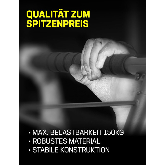 Турнік SPORTINATOR® для стандартних дверних отворів, 100×27×34 см, складаний, з м'якими ручками — для домашнього спортзалу
