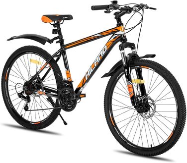 Гірський велосипед Hiland MTB 26/27,5 дюймів, алюмінієва рама, дискові гальма, підлітковий, чоловічий/жіночий, спицеві колеса, білий/чорний, чорний/помаранчевий, 26 дюймів