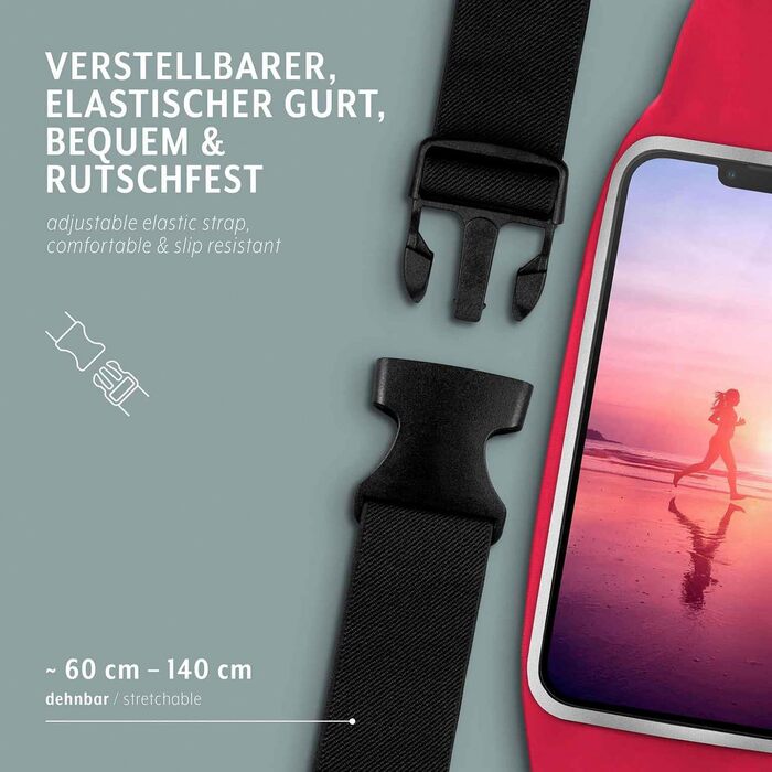Поясна сумка для Samsung Galaxy A54 5G Handy Laufgürtel – водонепроникна спортивна сумка на пояс для бігу та фітнесу, червона