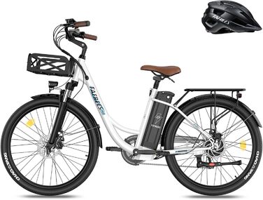 Електровелосипед Fafrees F26 26 дюймів для міста, 250 Вт, 36В 20.3А·год, запас ходу 80-200 км, 25 км/год, для жінок і чоловіків, навантаження до 120 кг, 7 швидкостей
