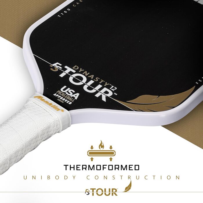 Franklin Sports Pro Pickleball Paddel FS Tour Featherweight – Легка ракетка для піклболу з карбоновим покриттям, схвалена USA Pickleball