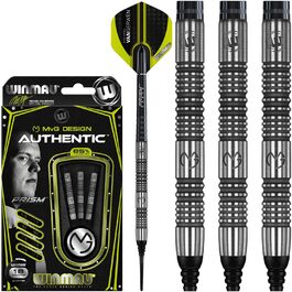 Дартс набір WINMAU Michael Van Gerwen MvG Authentic 22г, професійний, вольфрамовий, Softip, з оперенням і стрижнями