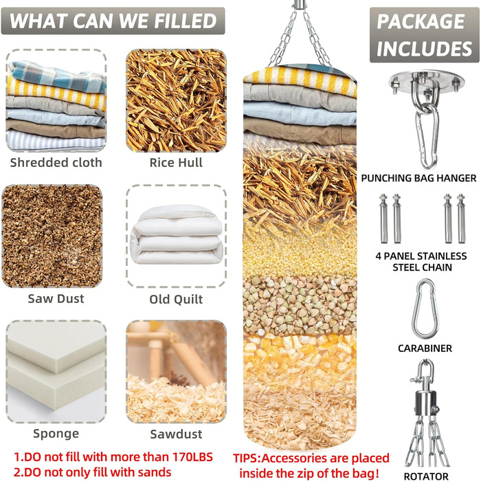 Боксерський мішок Canvas Boxsack для дорослих, 120 см, невикористаний, міцний, вантажопідйомність до 80 кг, білий