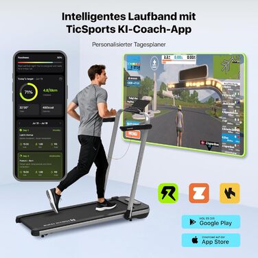 Електричний біговий тренажер Mobvoi Home Laufband SE з AI, 2.5 PS, 12 км/год, компактний, складний, з пультом, для дому, сумісний з TicSports APP, до 120 кг, срібний