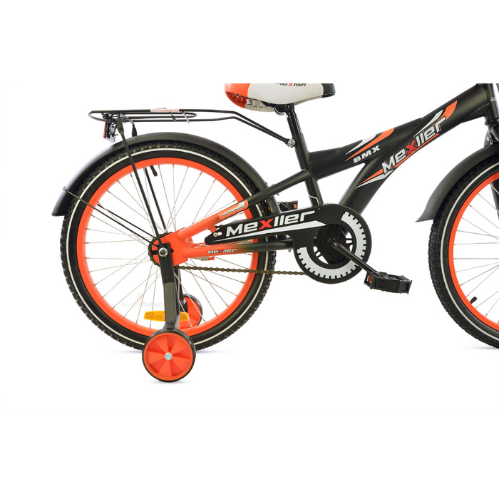 Дитячий велосипед Mexller BMX 20 дюймів, синій, з додатковими колесами