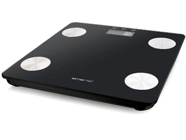 Ваги EMERIO цифрові для тіла з вимірюванням жиру, м'язів, кісток та BMI | Преміум якість | Автоматичне вимкнення | Макс. 180 кг | 2x AAA батареї в комплекті | Чорний BR-125479