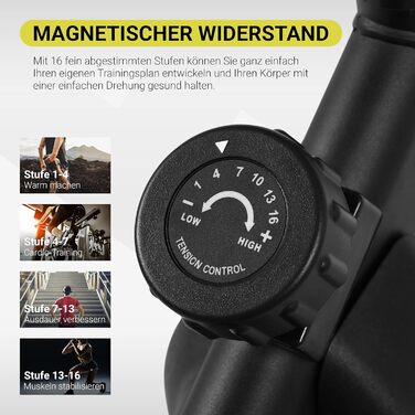 Преміум велотренажер MSPORTS Indoor Cycling Bike Black, 8 кг маховик, магнітний опір, Bluetooth, фітнес велоергометр для дому