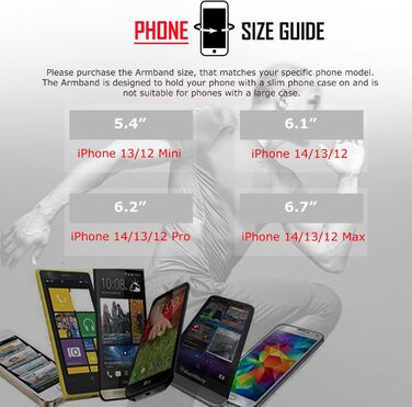 Спортивний чохол-наручний браслет RevereSport для iPhone Max 16/15/14/13/12/Plus (6.7 дюйма) — для бігу, фітнесу, тренувань