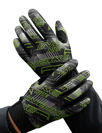 Велосипедні рукавички INBIKE для чоловіків, бігові рукавички, ударостійкі, еластичні, світловідбиваючі, дихаючі (зелені, розмір M)
