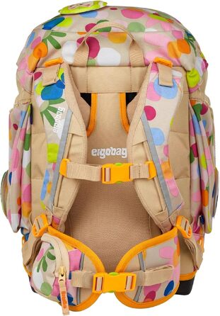 Ергономічний шкільний рюкзак ergobag Schulranzen-Set Flower Powbär (Бежевий) — комплект із 6 предметів для 1 класу початкової школи, унісекс